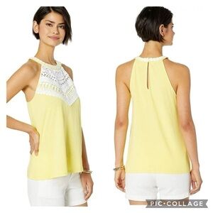 Lilly Pulitzer Dawn Halter Top in Pineapple Juice Yellow Medium
